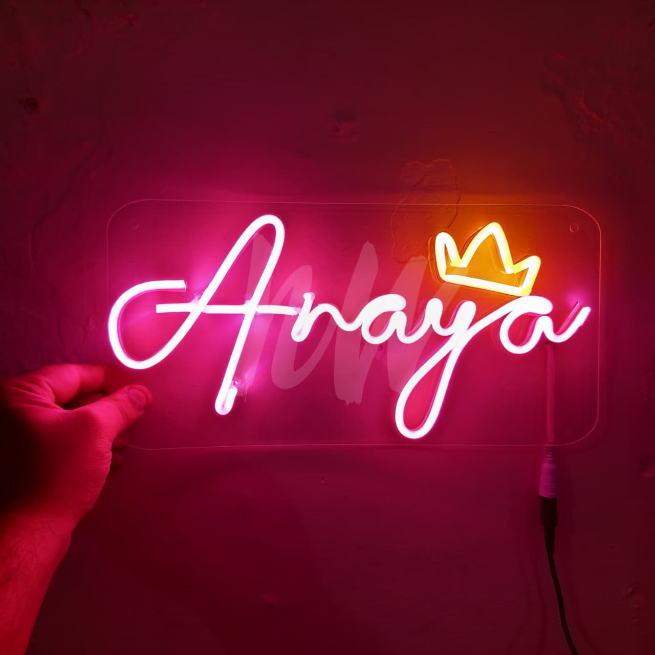 Single Name Anaya Custom Neon Sign with crown | Letters limit 1-6 | Under 1599