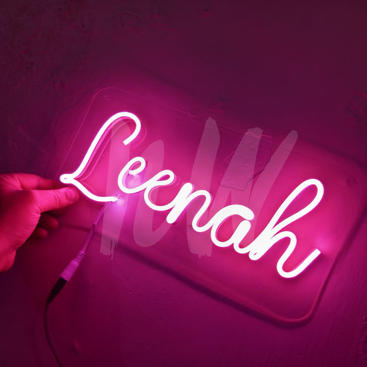 Single Name Leenah Custom Neon Sign | Letters limit 1-6 | Under 1499