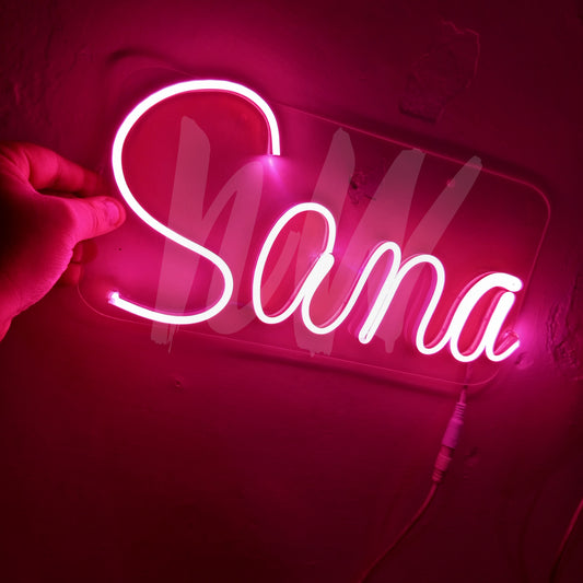 Single Name Sana Custom Neon Sign | Letters limit 1-6