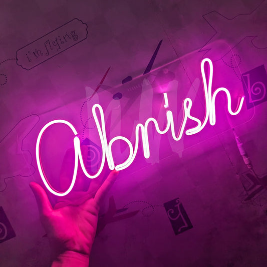 Single Name Abrish Custom Neon Sign | Letters limit 1-6 | Under 1499