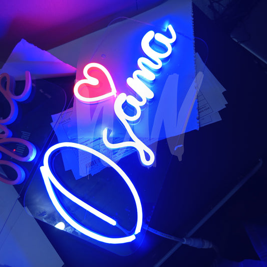 Single Name Osama Custom Neon Sign with Heart | Letters limit 1-6 | Under 1599